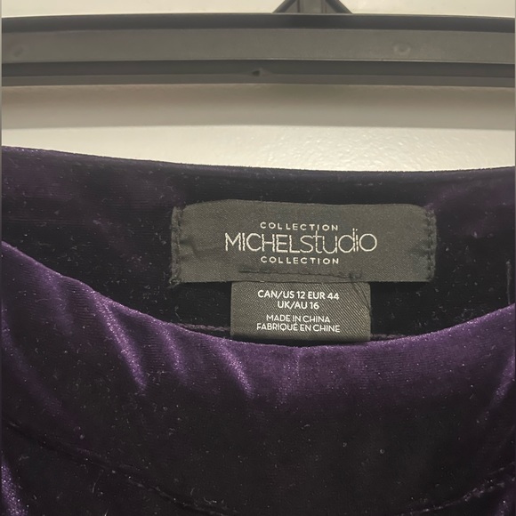 MICHEL STUDIO beautiful velvet purple wide leg pants! Size 12 - Picture 5 of 9